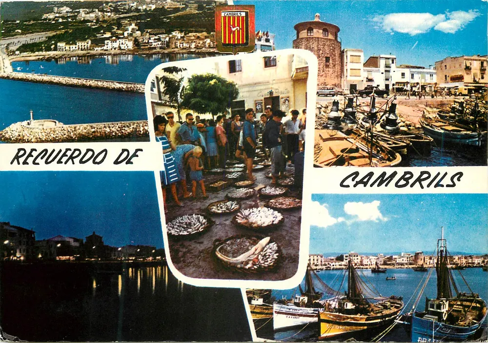 Cambrils — Vista aérea do porto e do mercado — Edições TISA Barcelona, n° 1153 - Frente