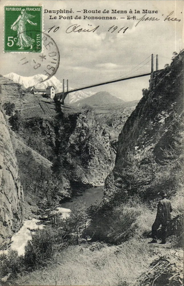 Dauphiné — Route de Mens à la Mure — Le Pont de Ponsonnas — E-R. Jean Lucas - Vorderseite