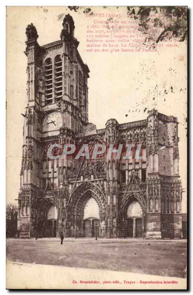 Troyes (Aube) — Catedral Nossa Senhora — Ch. Grandaldier, fot.-edit., Troyes - Frente