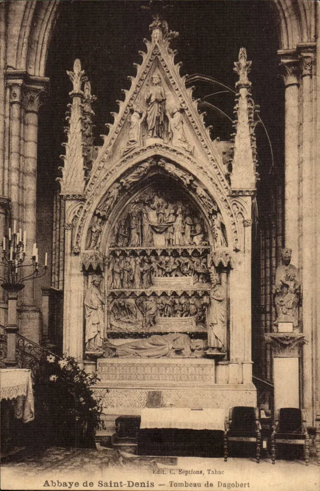Abadia de Saint-Denis — Túmulo de Dagobert — Edit. C. Septifons, Tabac - Frente