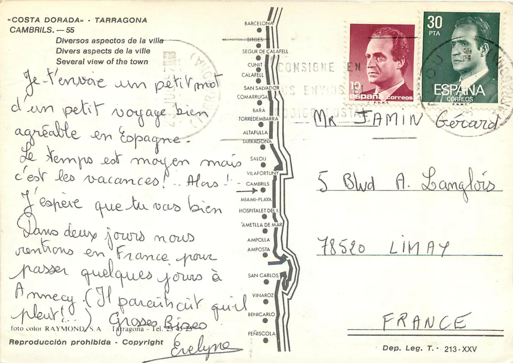 Cambrils — Costa Dorada — Tarragone — Verlag Raymond, S.A. — Nr. 55 - Rückseite