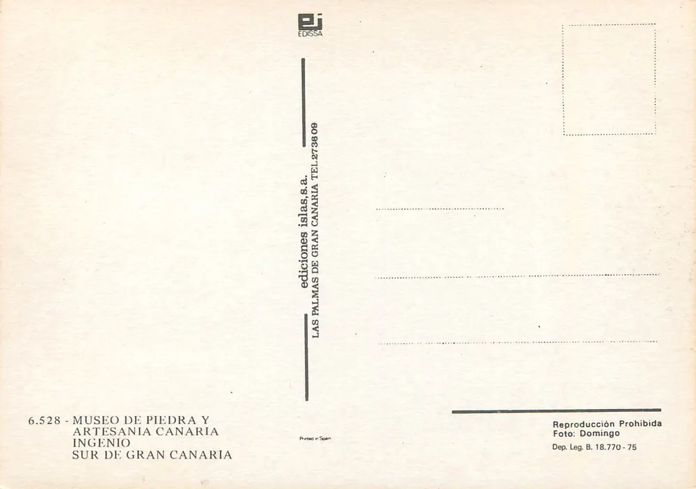 Frau in rotem Kleid — tropischer Garten — Verlag Edissa, Nr. 6.528 - Rückseite