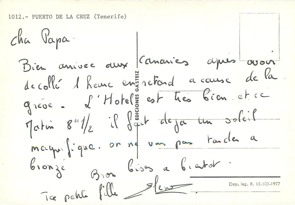 Puerto de la Cruz — Tenerife — Edizioni Gasteiz, n. 1012 - Verso
