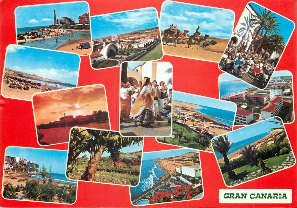Gran Canaria — collage van landschappen en activiteiten — uitgever Las Palmas - Voorkant