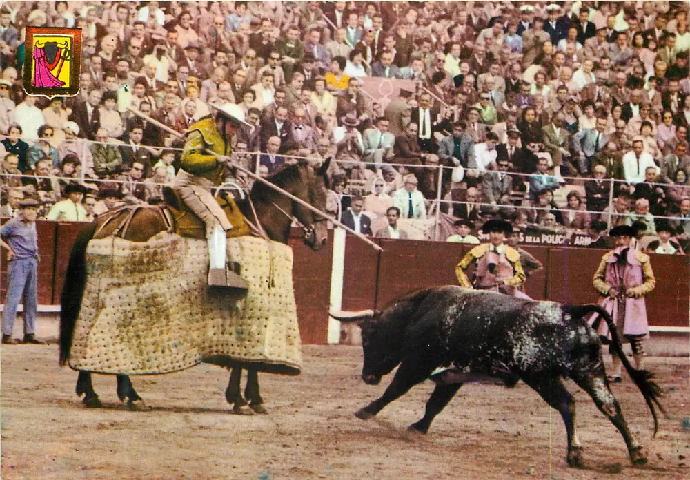 Málaga - Corrida de touros — Suerte de picas — A. Subirats Casanovas - Frente