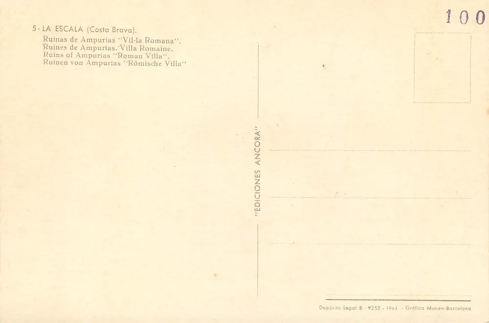 Ampurias — Ruinen der römischen Villa — Editions Ancora - Rückseite