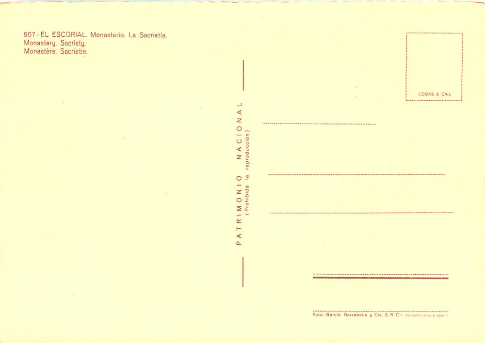 El Escorial — Sakristyja — COBAS & Cia, n° 907 - Rewers