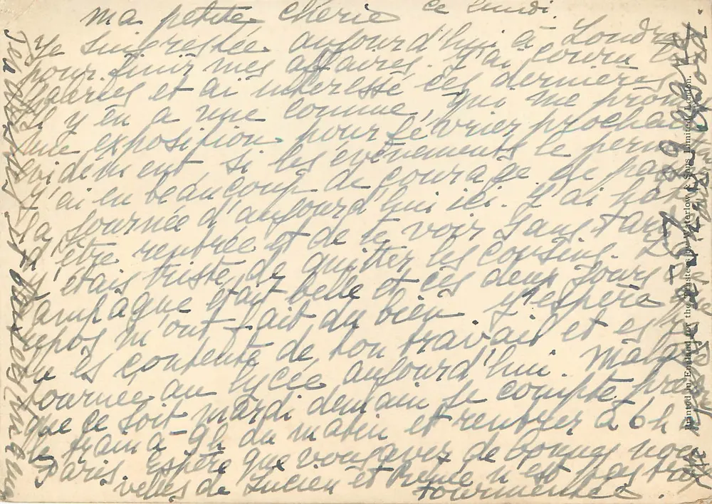Dürer — O pai do pintor — National Gallery, carta postal n°1096 (1938) - Verso
