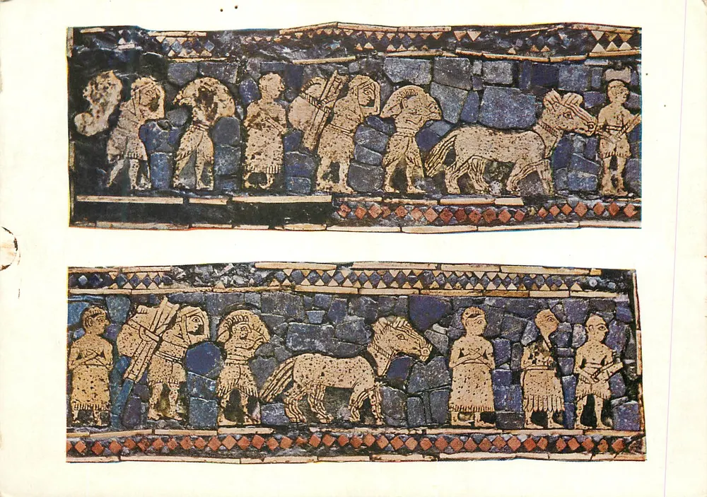 Standard-Mosaik von Ur — Die Beutebringschaft — British Museum (121201) B 324 - Vorderseite