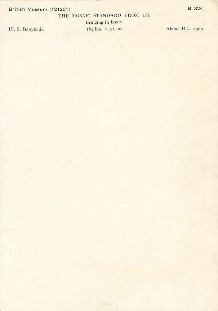 Standard-Mosaik von Ur — Die Beutebringschaft — British Museum (121201) B 324 - Rückseite
