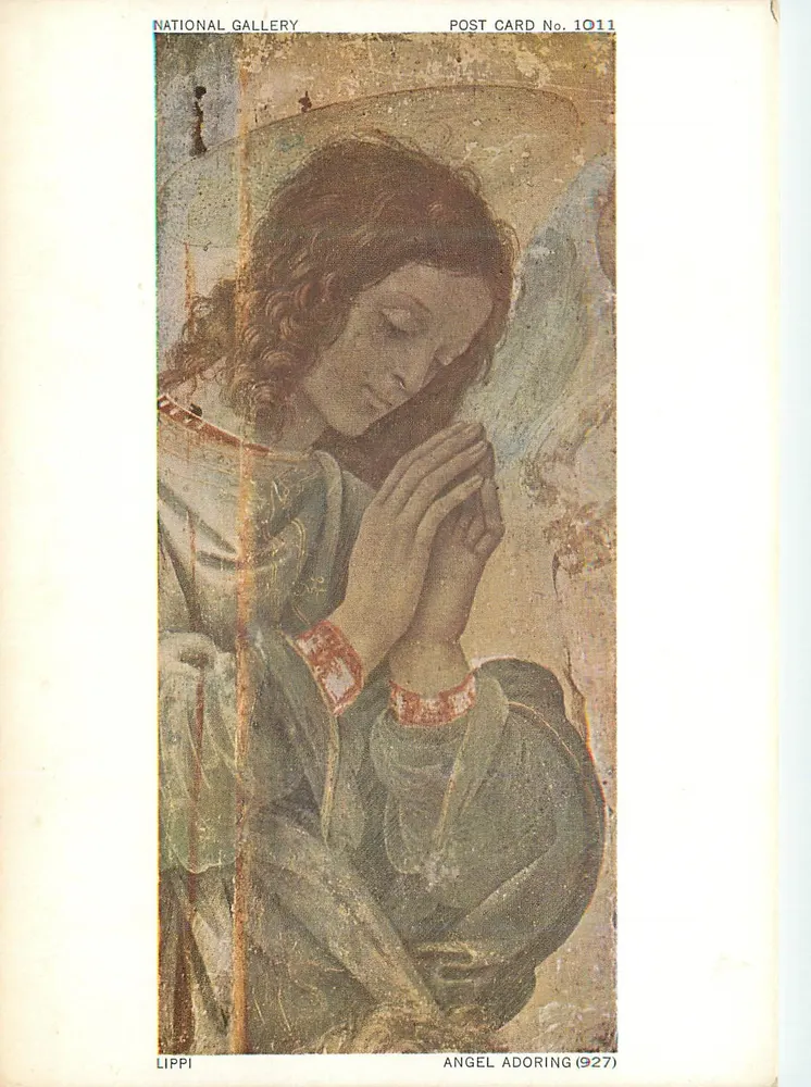 Angélus betend — Gemälde von Lippi — National Gallery, Ansichtskarte Nr. 1011 - Vorderseite