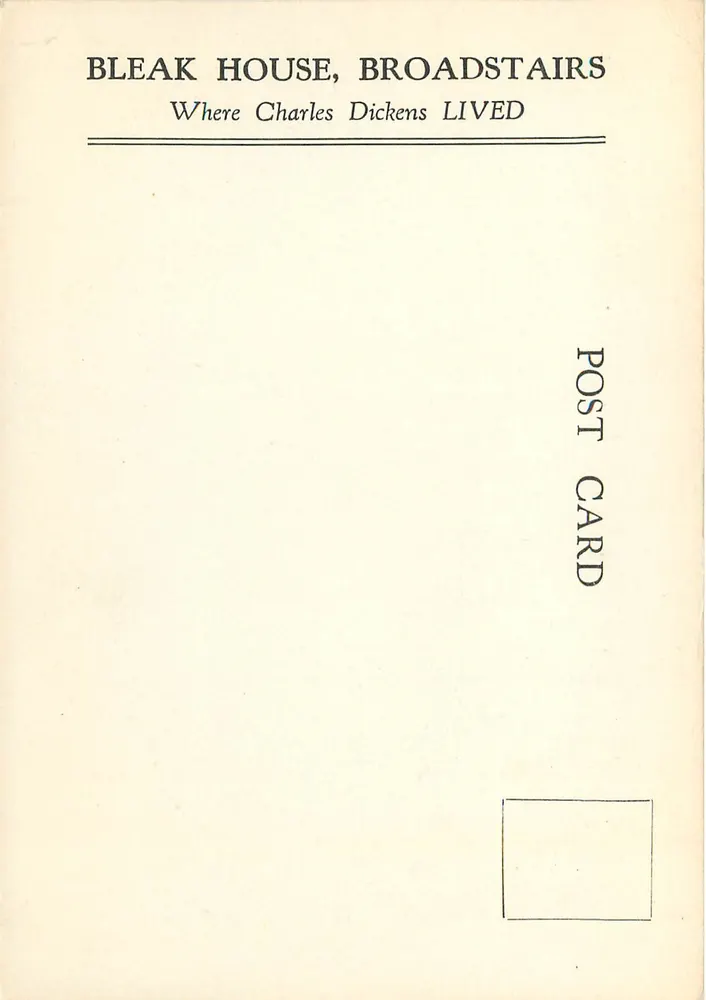 Bleak House, Broadstairs — Casa de Charles Dickens — Carta postal - Verso