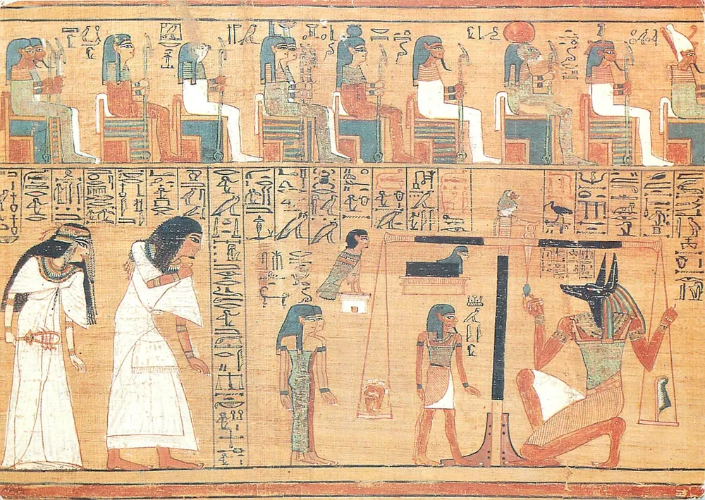 Papyrus Buch der Toten von Ani — Wiegen des Herzens — Detail der Blatt 3 — British Museum - Vorderseite