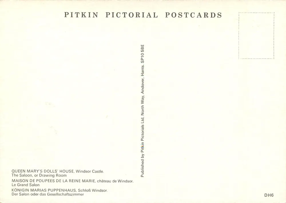 Zimmer der Königin Marie — Schloss Windsor — Pitkin Pictorial Postcards DH6 - Rückseite