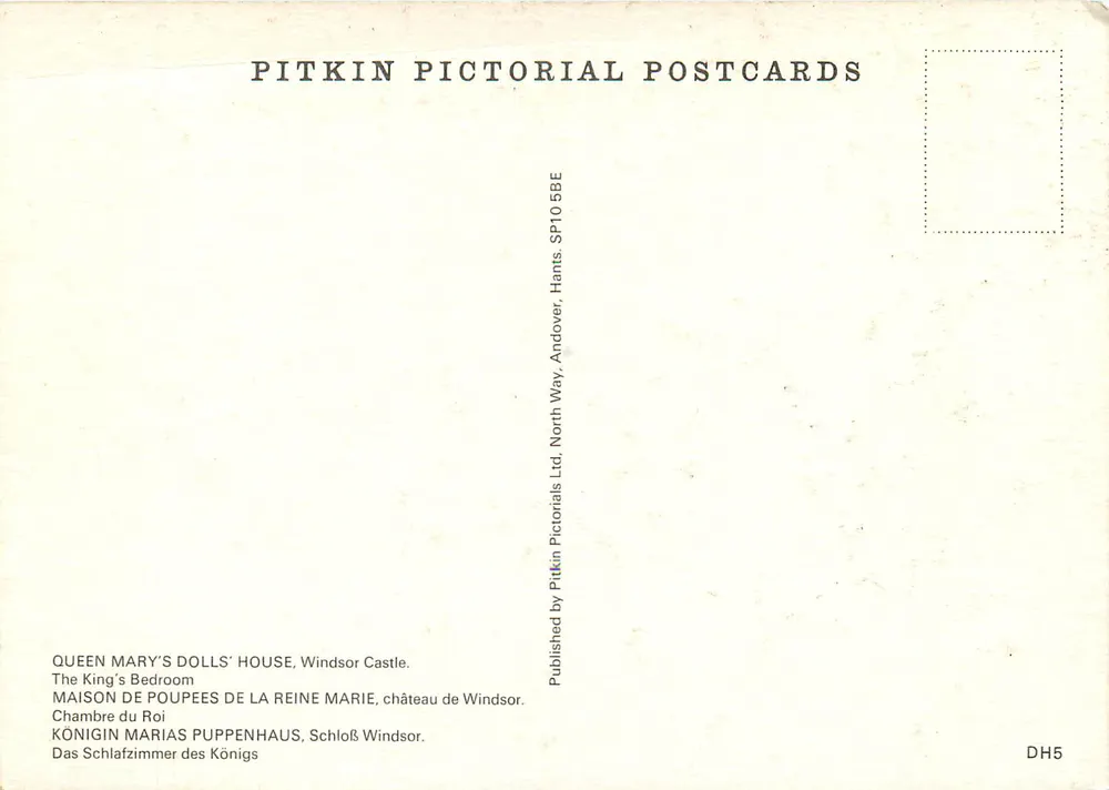 Königszimmer — Queen Mary's Dolls' House — Pitkin Pictorial Postcards - Rückseite
