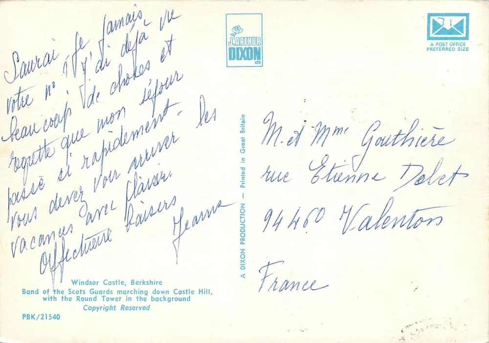 विंडसर कैसल — स्कॉट्स गार्ड्स का बैंड राउंड टॉवर के सामने — जे. आर्थर डिक्सन PBK/21540 - पीछे