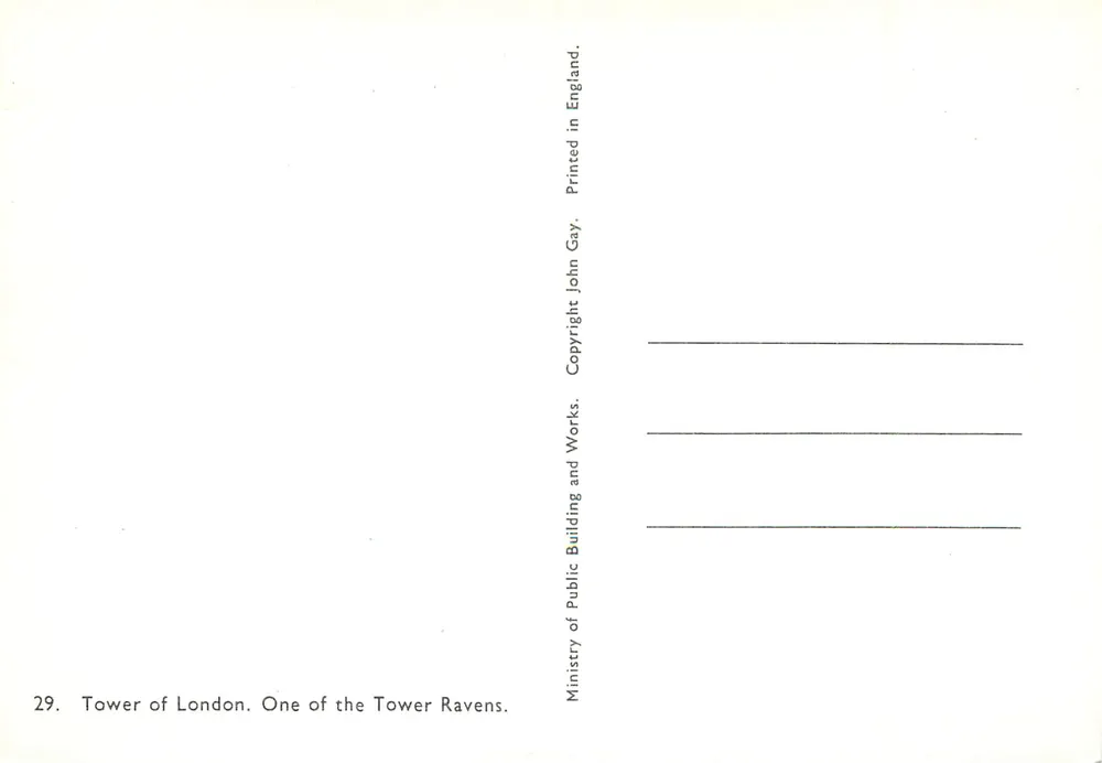 Ein der Raben der Tower of London — Verlag John Gay, Nr. 29 - Rückseite