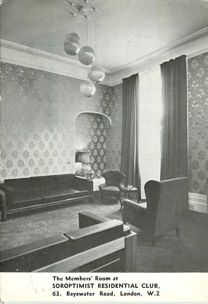 Soroptimist Residential Club — Members' Room — 63, Bayswater Road, London, W.2 - Recto