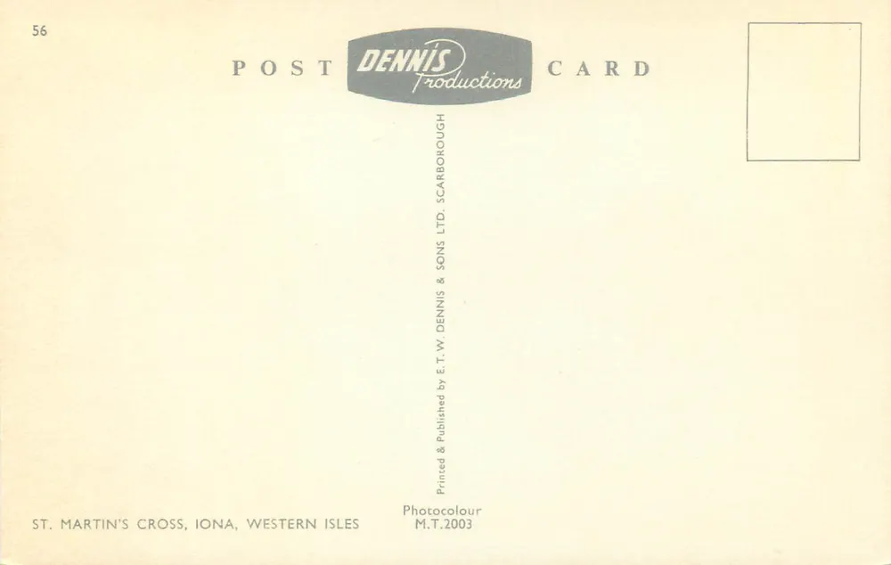 St. Martin's Cross — Iona, Westelijke Eilanden — Dennis Productions - Achterkant