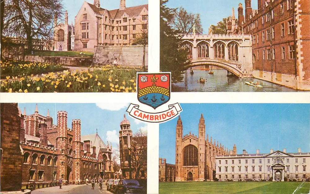 Cambridge — vista panoramica — The Photographic Greeting Card Co. Ltd., Londra - Recto