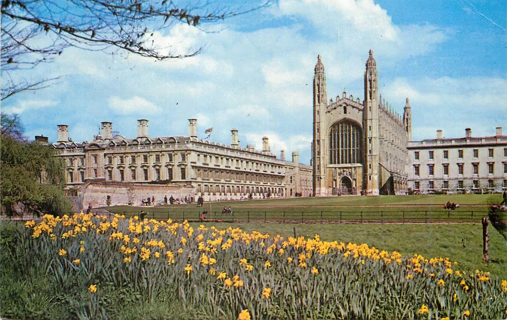 Clare College und Kapelle von King's College, Cambridge — Frühlingssicht — Verlag: Parkinson and Sons Ltd, Nr. PT14115 - Vorderseite