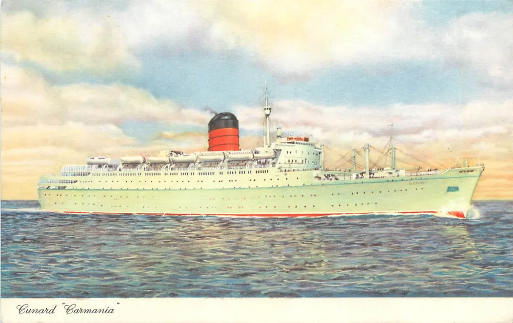 Cunard "Carmania" — cruzeiro — editor não visível - Frente