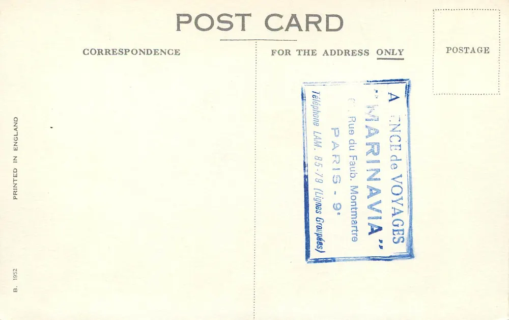 Cunard "Carmania" — cruzeiro — editor não visível - Verso