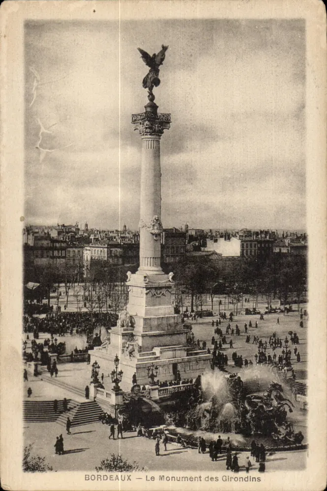 Bordeaux — O Monumento dos Girondinos — Fototipia Chambron - Frente