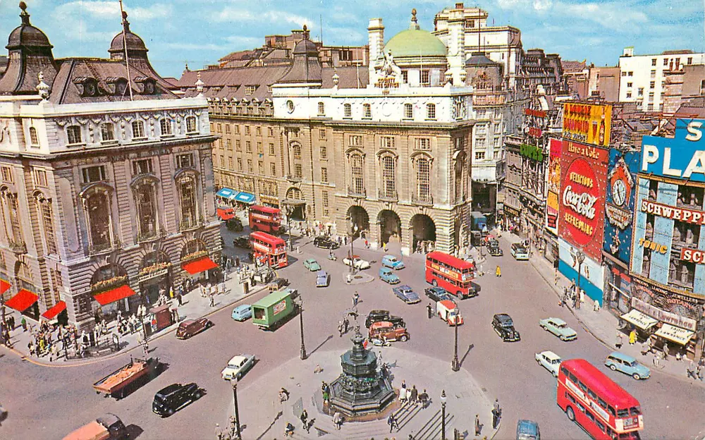 Piccadilly Circus — Londres — The Photographic Greeting Card Co., Ltd., Londres, série 183 - Frente