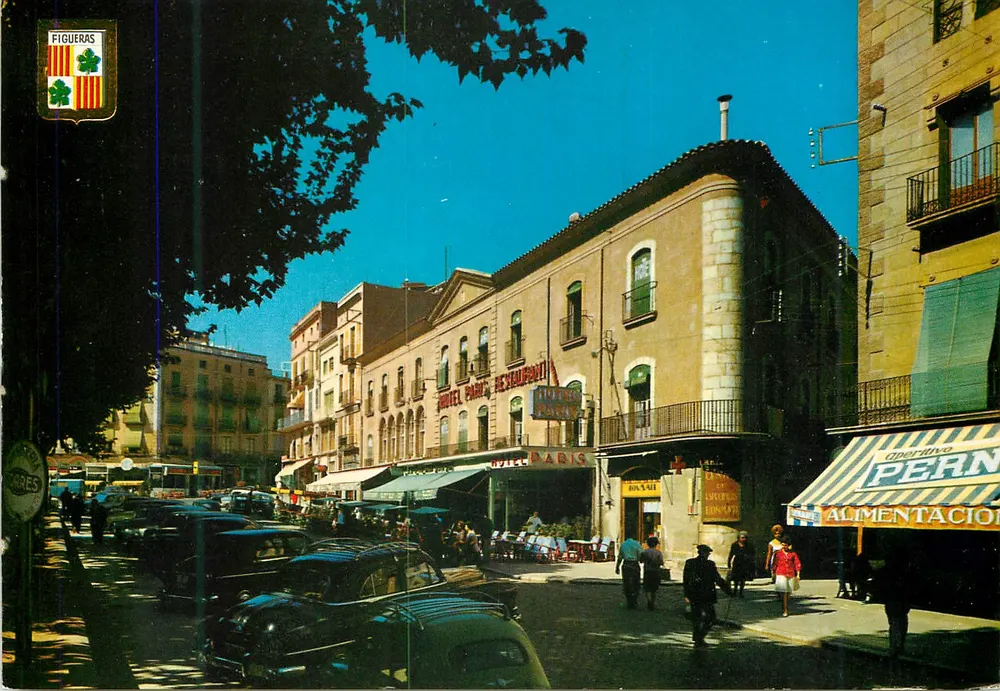Figueras — Avenue Sara Jordà et Hôtel Paris — Éditeur Soberanas - Recto