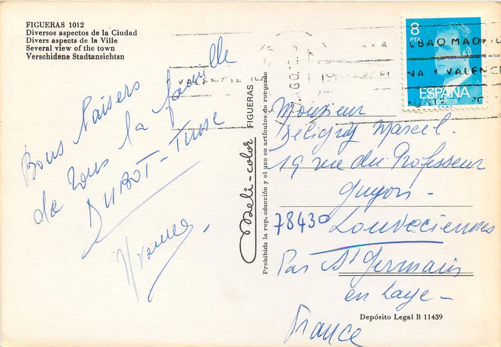 Figueras — Diversas vistas da cidade — Editor Figueras, n° 1012 - Verso
