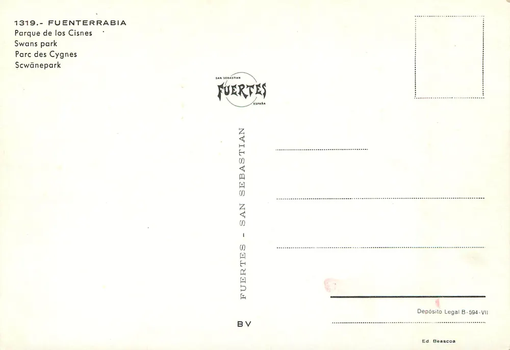 Parque de los Cisnes — Fuenterrabia — Editor Fuertes - Verso