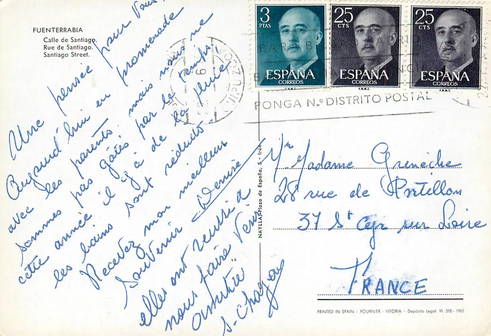 Fuenterrabia — Calle de Santiago — editor Naylla, série N.º 318 - Verso