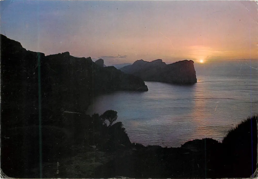 Formentor, Majorka — zachód słońca widziany z wieży morskiej — Taller A. Zerkowitz, n° 719 - Awers