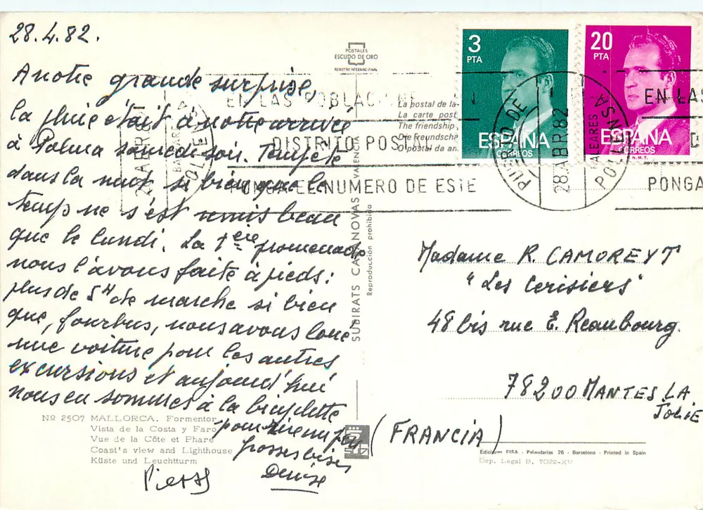Uitzicht op de kust en lantaarn van Formentor — Mallorca — Uitgever FIRA, n° 2507 - Achterkant