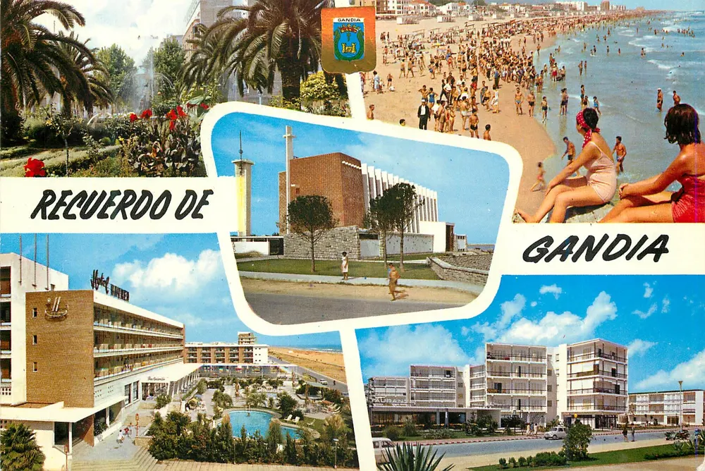 Gandia — Strand, Hotel Bayreuth und Architektur — Verlag Escudo de Oro, Nr. 23 - Vorderseite