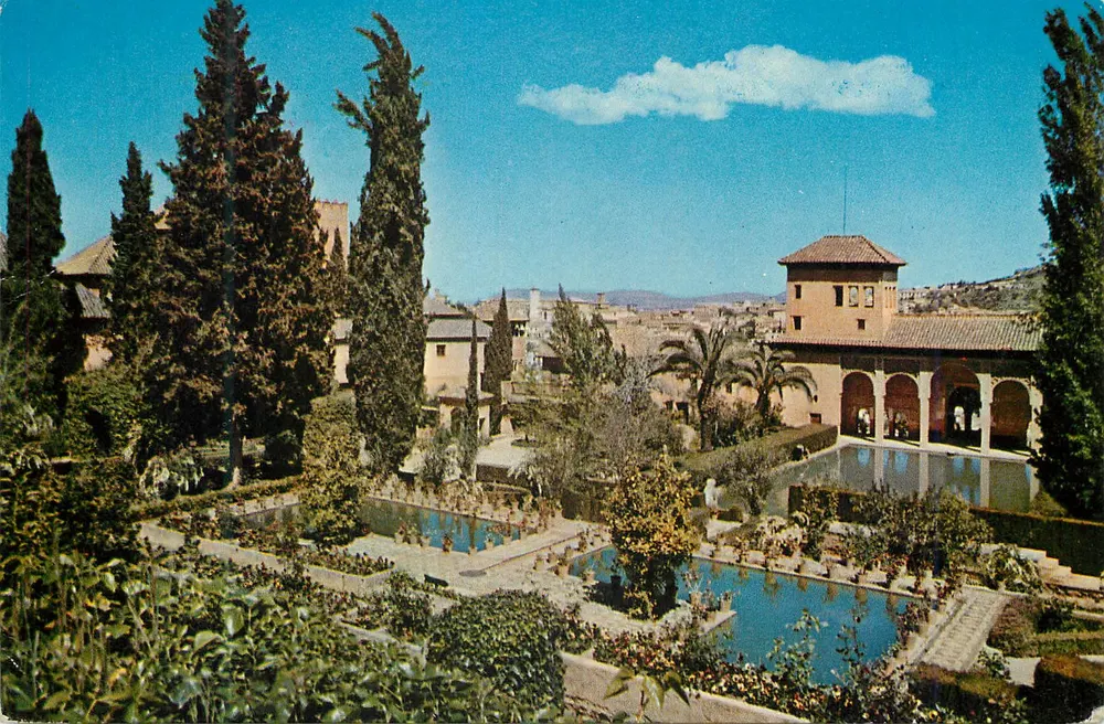 Alhambra — Gärten des Partal und Turm der Damen — Éditions Artica, Serie 186 - Vorderseite