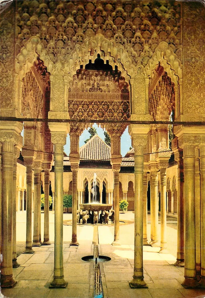 Alhambra - Pátio dos Leões — Série n° 92 — Editor Zerkowitz, Impressão Casamajó - Barcelona - Frente