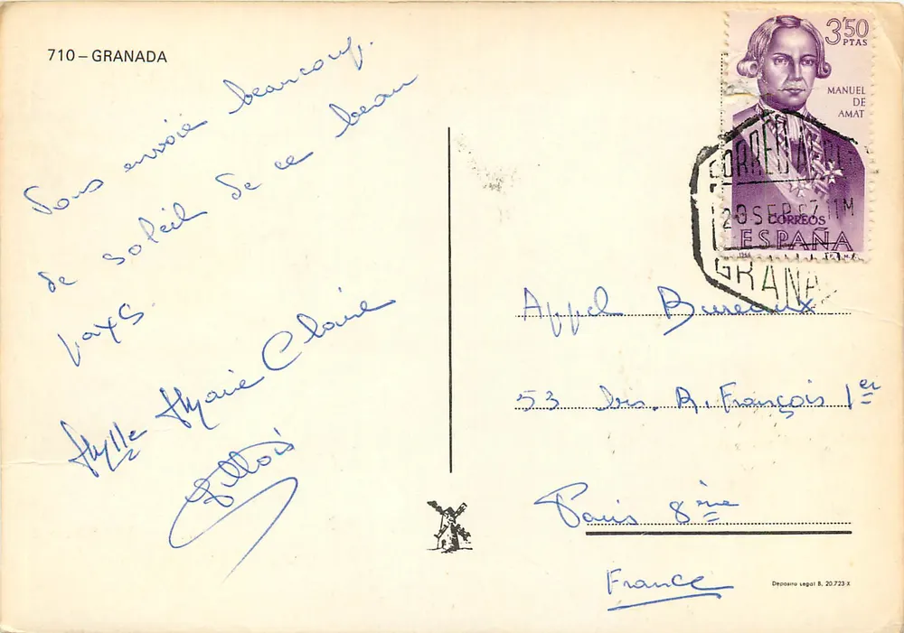 Granada — Alhambra e Alcazaba — editor desconhecido, n° 710 - Verso