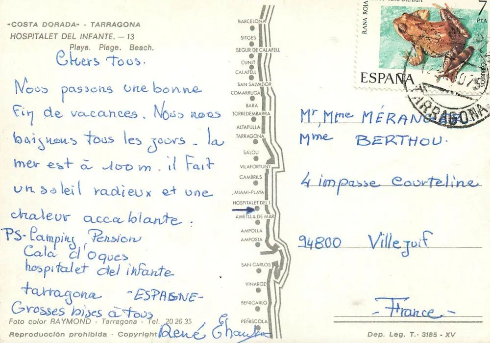 Hospitalet del Infanté — Costa Dorada — Verlag RAYMOND, Tarragone - Rückseite