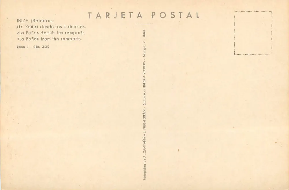La Peña — von den Mauern — A. Campañá y J. Puig-Ferrán, Serie II n° 3609 - Rückseite