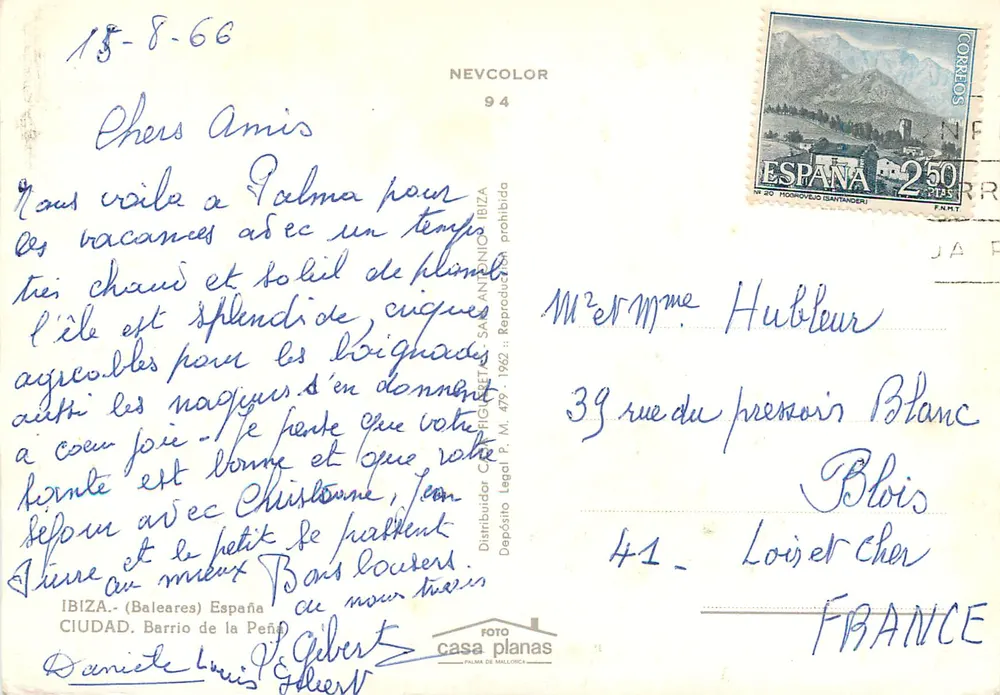 Palma de Mallorca — Ansicht des Schlosses und der weißen Häuser — NEVCOLOR 94 - Rückseite
