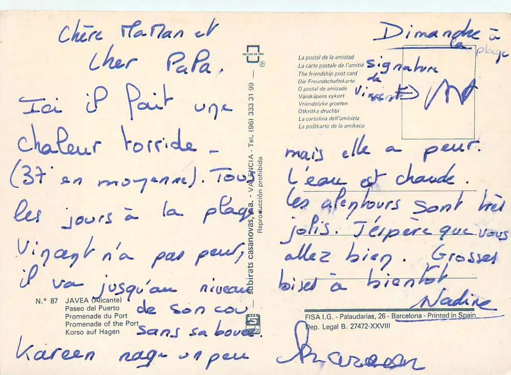Praia de Javea — Passeio do Porto — FISA I.G. - Palaudarias, 26 - Barcelona - Verso