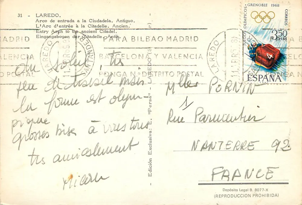 Laredo — Arco d'ingresso alla Citadelle, Antico — Edizione Esclusiva 'Persa' - Verso