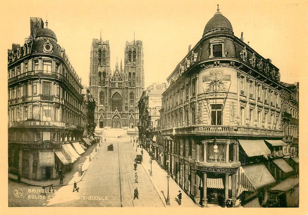 Bruxelas - Igreja e Praça de Santa Gudula — Ern. Thill, série Bruxelas, n° 9 - Frente