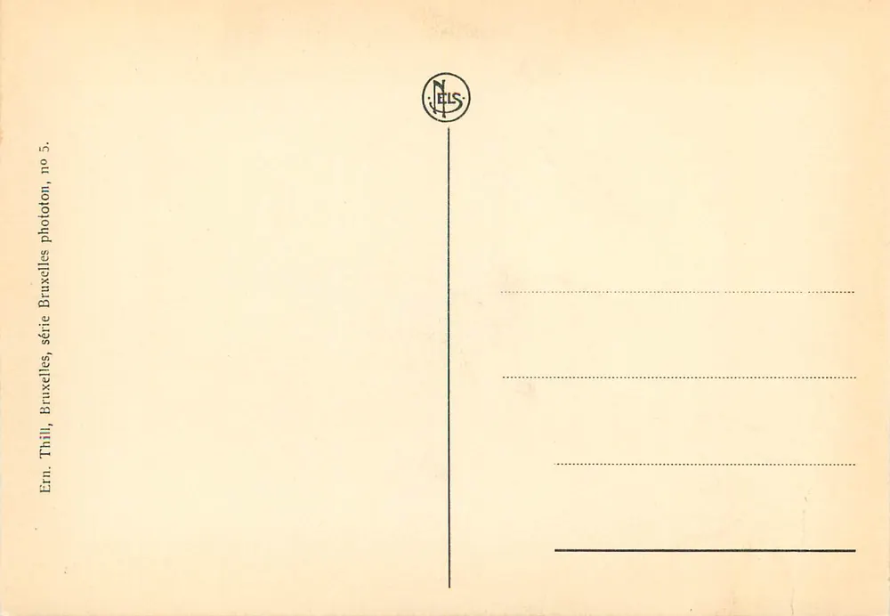 Bruxelas — Coluna do Congresso — editor N. Thill, série Bruxelas, n° 5 - Verso