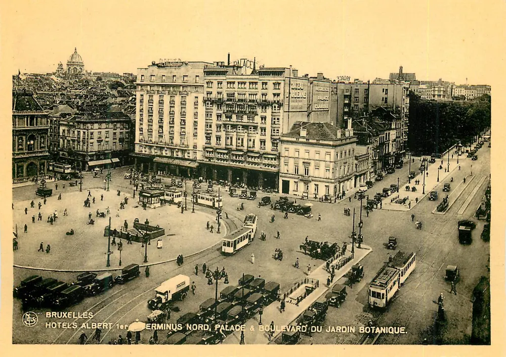Brussel — Place Albert, hotels Palais Nord & Palais, boulevard du Jardin Botanique — Ern. Thill, serie Brussel, n° 2 - Voorkant