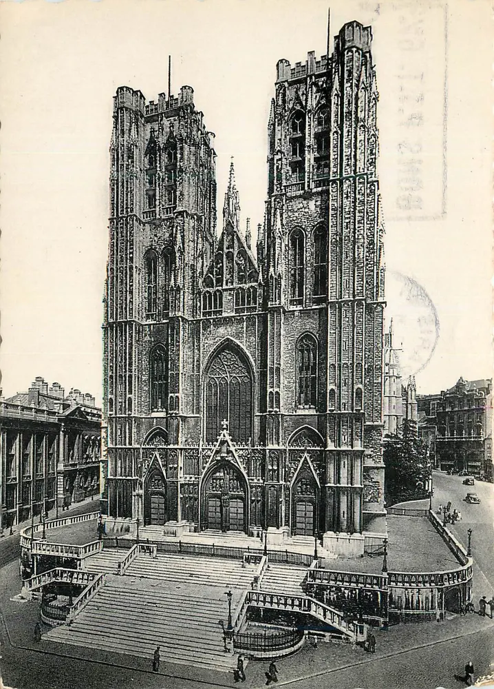 Igreja de Santa Gudula — Bruxelas — Editor Ern. Thill, n°6 - Frente