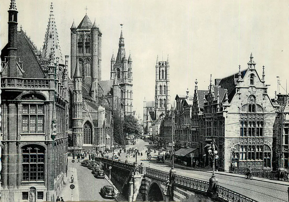 Gent — Église Saint-Nicolas, Belfort et Église St-Bavon — Ern. Thill, Bruxelles, n° 1 - Recto