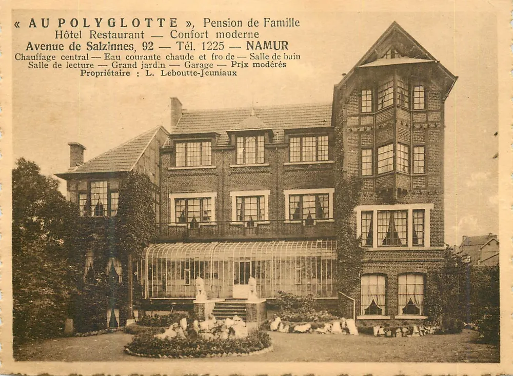 « Der Polyglot », Familienpension — Hotel Restaurant — Namur - Vorderseite